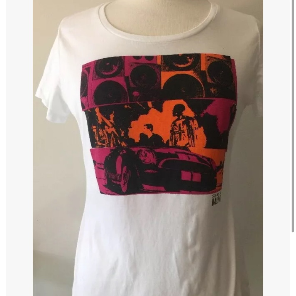 Mini Cooper T- Shirt Large L Sound Of Mini Women's Scoop Neck Cool Shirt!